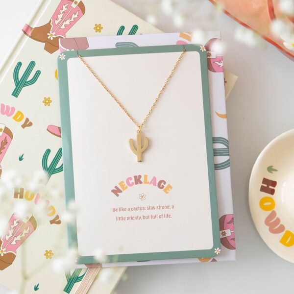 Cactus Necklace on Greeting Card - Jewelry