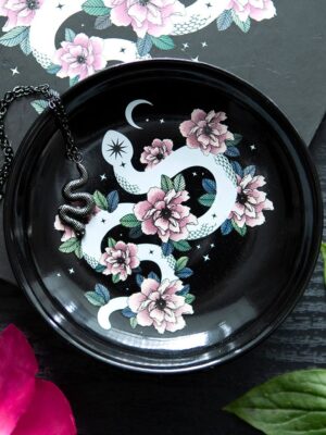 Floral Snake Trinket Dish - Gothic Decor
