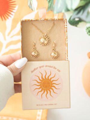 Sun Earring and Necklace Set - Jewelry
