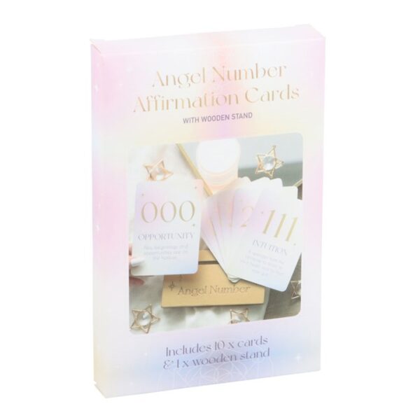 Angel Number Affirmation Cards with Wooden Stand - Angel Figurine - View 5