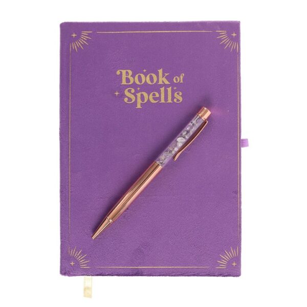 Book of Spells Journal with Amethyst Crystal Pen - Witchcraft Ritual - View 3