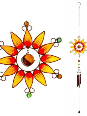 Orange Sunflower Windchime - Spiritual Home Decor