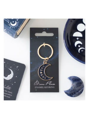 Blue Moon Phase Crescent Moon Keyring - Witchcraft Ritual