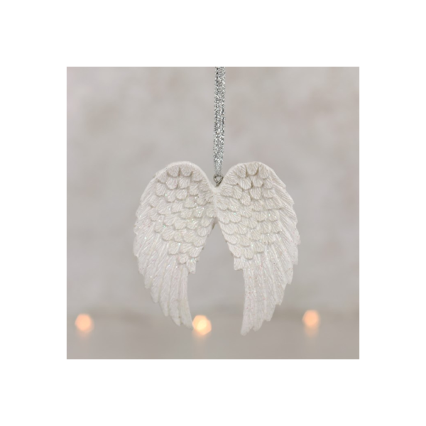Double Glitter Angel Wing Hanging Decoration - Angel Figurine