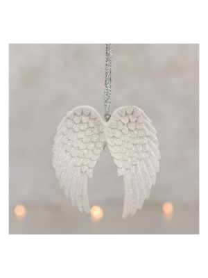 Double Glitter Angel Wing Hanging Decoration
