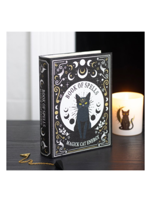 Black Cat Magick Book of Spells Shaped Storage Box