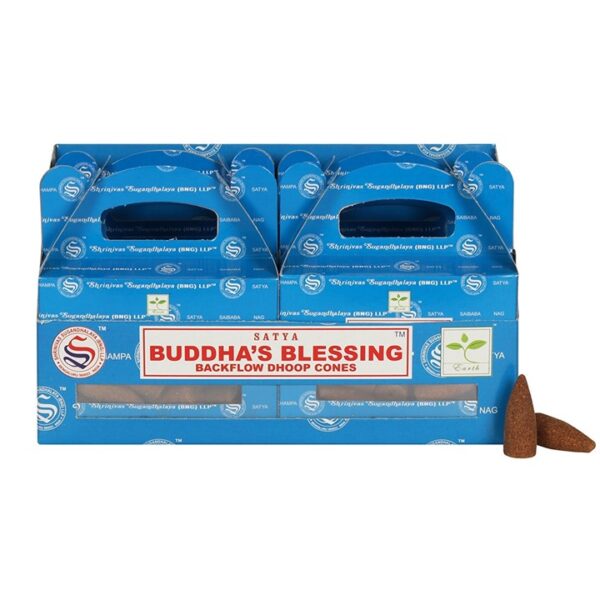 Set of 6 Buddha’s Blessing Backflow Dhoop Cones by Satya (6/30) Set of 6 Buddha's Blessing Backflow Dhoop Cones by Satya (6/30) - Meditation Decor
