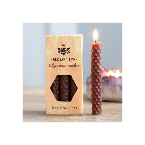 Set of 6 Brown Beeswax Spell Candles Set of 6 Brown Beeswax Spell Candles - Witchcraft Ritual