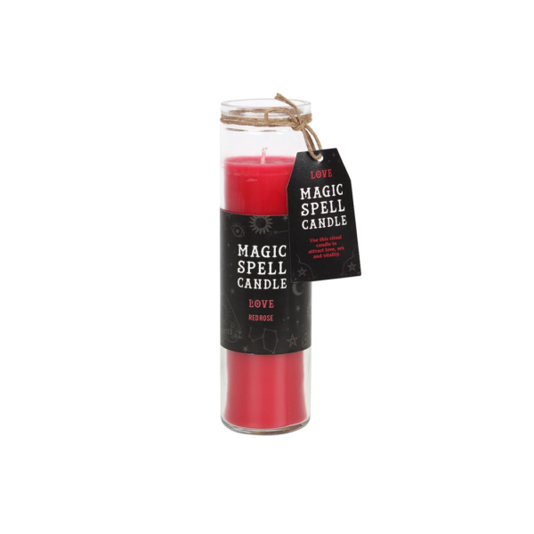 Love Red Rose Magic Spell Tube Candle - Witchcraft Ritual - View 2