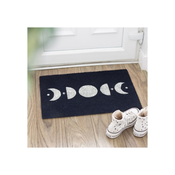 Dark Blue Moon Phase Doormat - Witchcraft Ritual