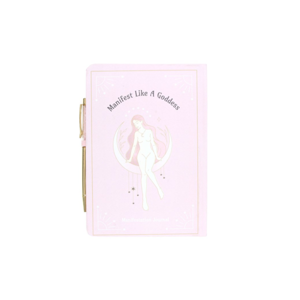 Goddess Energy A5 Manifestation Journal and Rose Quartz Crystal Pen - Meditation Decor - View 3