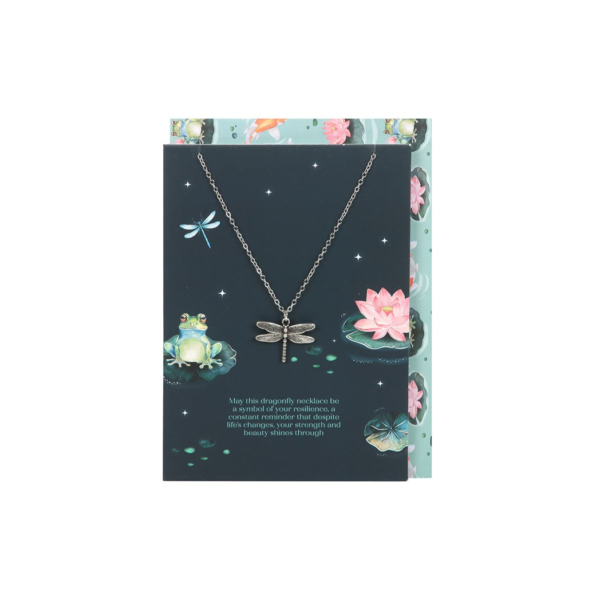 Dragonfly Necklace on Greeting Card - Jewelry - View 2