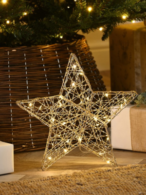 30cm Light-Up Shimmer Star with Timer 30cm Light-Up Shimmer Star with Timer - Gothic Decor