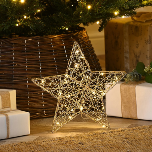 30cm Light-Up Shimmer Star with Timer 30cm Light-Up Shimmer Star with Timer - Gothic Decor