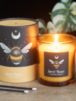 Forest Bee Sweet Honey Fragranced Glass Candle Forest Bee Sweet Honey Fragranced Glass Candle - Aromatherapy