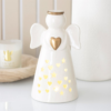 Large LED Light Up Angel Decoration with Heart - Angel Figurine
