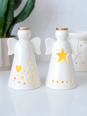 Set of 2 Small LED Angel Decorations Set of 2 Small LED Angel Decorations - Angel Figurine