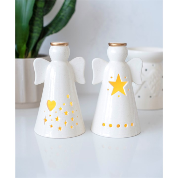 Set of 2 Small LED Angel Decorations - Angel Figurine