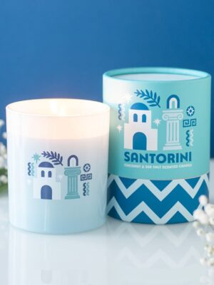 Santorini Coconut & Sea Salt Scented Candle - Aromatherapy