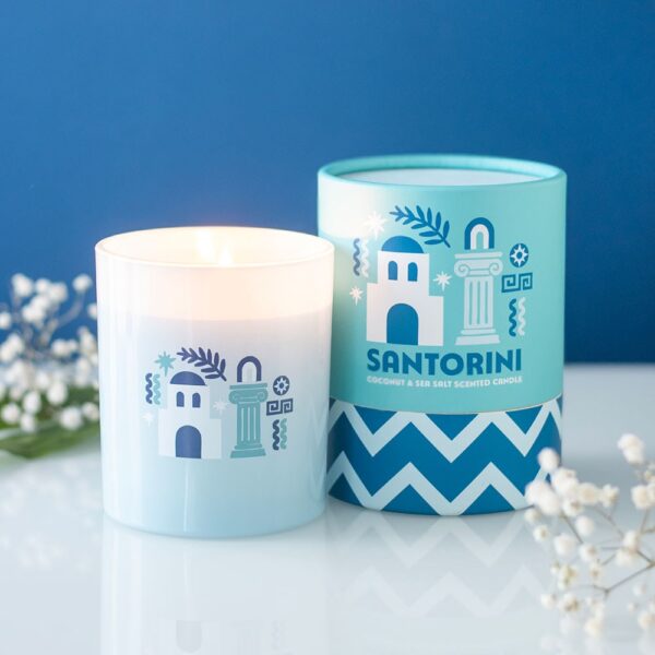 Santorini Coconut & Sea Salt Scented Candle - Aromatherapy