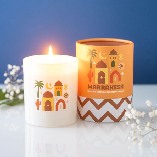 Marrakesh Amber & Saffron Scented Candle - Aromatherapy