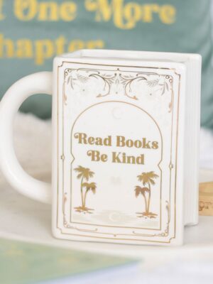 Read Books Be Kind White Book Shaped Mug - Ceramic Mug