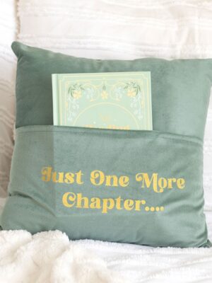 Just One More Chapter Cushion with Book Pocket - Book Decor