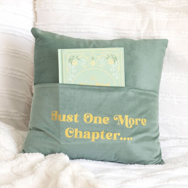 Just One More Chapter Cushion with Book Pocket - Book Decor