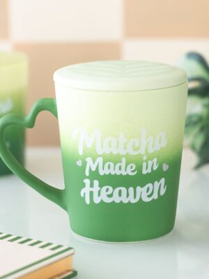 Matcha Made in Heaven Mug with Coaster Lid - Ceramic Mug