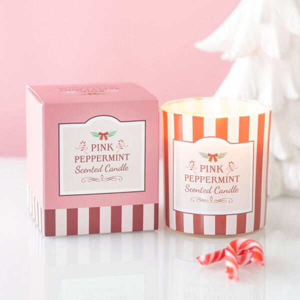 Pink Peppermint Scented Candle - Aromatherapy