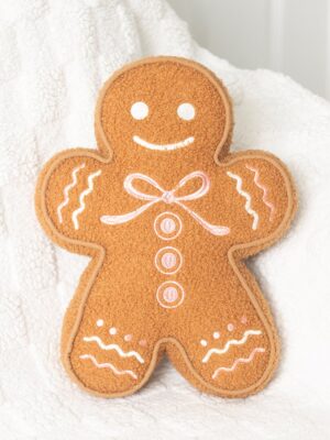 Sugarplum Bakery Gingerbread Man Boucle Cushion - Spiritual Home Decor