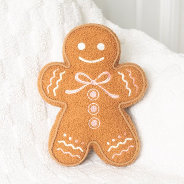 Sugarplum Bakery Gingerbread Man Boucle Cushion - Spiritual Home Decor