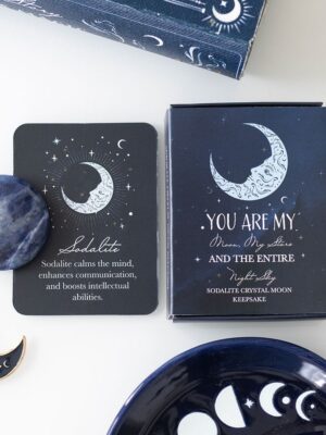 Sodalite Crystal Moon Keepsake Stone in a Box - Crystal Healing