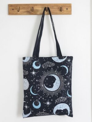 Blue Moon Print Tote Bag - Spiritual Home Decor