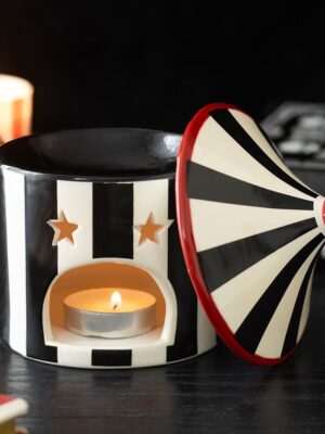 Black Striped Circus Tent Oil Burner - Aromatherapy