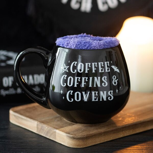 Coffee, Coffins & Covens Mug and Socks Set - Ceramic Mug