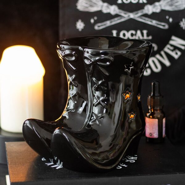 Black Witch Boots Oil Burner - Witchcraft Ritual