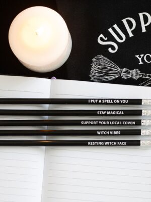 The Coven Club Set of 5 Witchy Pencils - Spiritual Home Decor