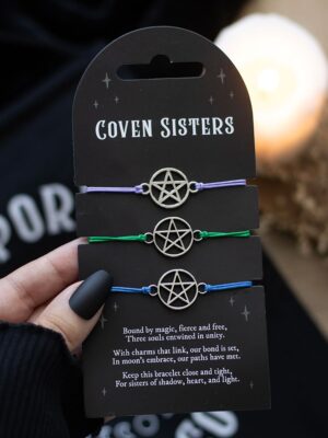 Set of 3 Coven Sisters Pentagram Bracelets - Witchcraft Ritual