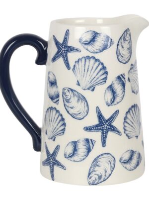 CO_17822.jpg 17cm Seashell Ceramic Flower Jug - Spiritual Home Decor