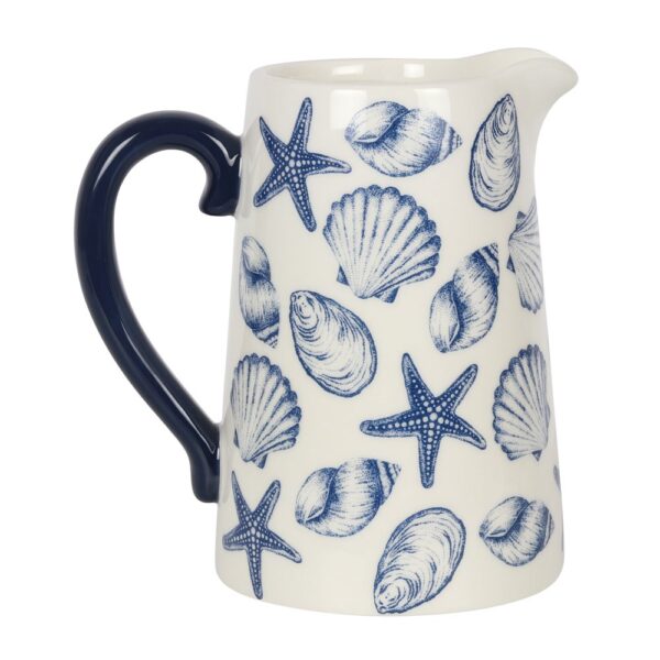 CO_17822.jpg 17cm Seashell Ceramic Flower Jug - Spiritual Home Decor