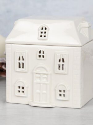 White Ceramic House Oil Burner - Spiritual Home Decor