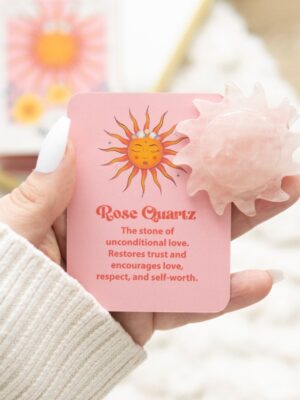 Rose Quartz Crystal Sun Keepsake Stone in a Box - Crystal Healing