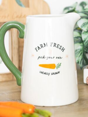 Farm Fresh Carrot Patch Ceramic Flower Jug - Spiritual Home Decor