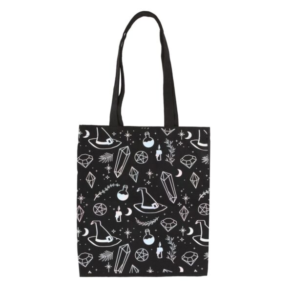 CW_92424.jpg Crystal Witch Print Polycotton Tote Bag - Witchcraft Ritual