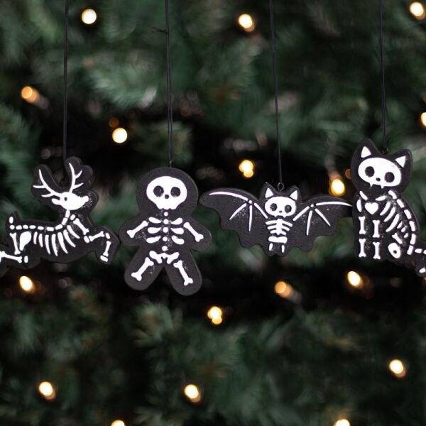 CY_53923.jpg Set of 4 Black Creepy Skeleton Cookie Ornaments - Spiritual Home Decor