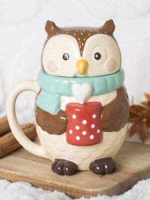 Oliver Owl Lidded Mug - Ceramic Mug
