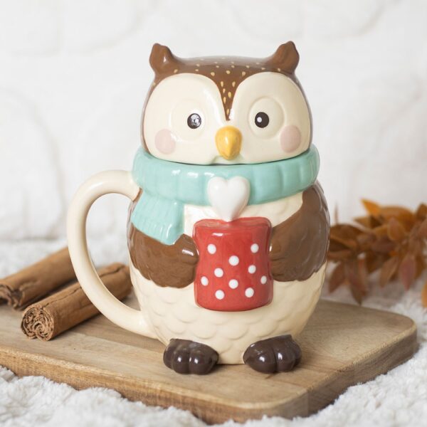 Oliver Owl Lidded Mug - Ceramic Mug