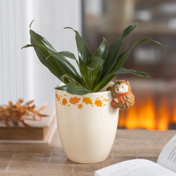 Autumn Plant Pot with Hedgehog - Spiritual Home Decor