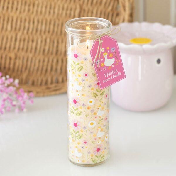 Daisy & Duck Print Vanilla Tube Candle - Aromatherapy